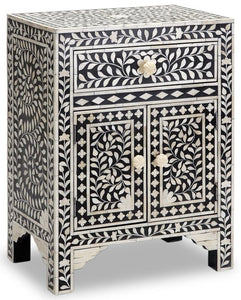 Magdalene Bone Inlay Bed Side Table