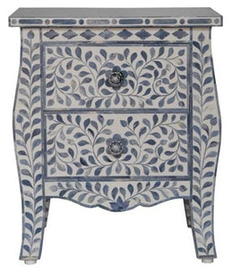 Hayley Bone Inlay Bed Side Table