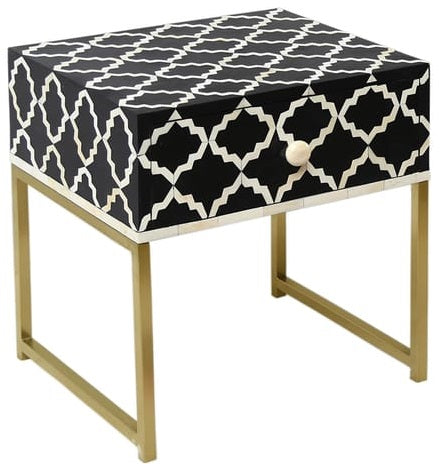 Wayne Bone Inlay Bed Side Table