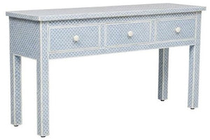 Emil Bone Inlay Console Table with 3 Drawers_Vanity Table_130 cm