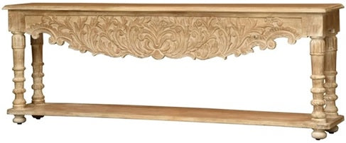 Woller Hand Carved Wooden Console Table_200 cm