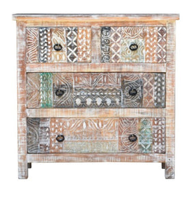 Josh_Solid Indian Wood 4 Drawers Chest of Drawer_ 90 cm Length