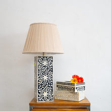 Load image into Gallery viewer, Whitney Bone Inlay Square Shape lamp with Shade
