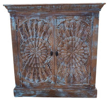 Load image into Gallery viewer, Anna B_Solid Indian Wood Chest with Carved Doors_ 90 cm Length
