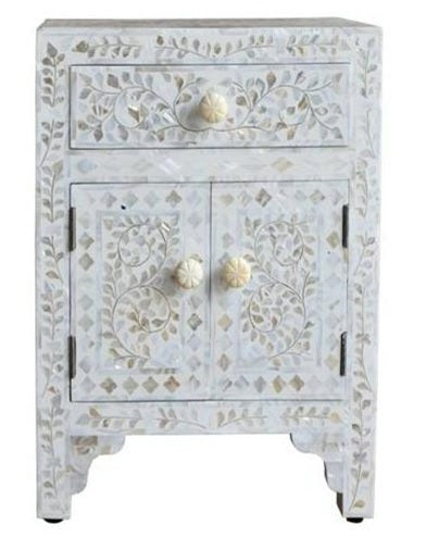 Sivi Mother of Pearl Inlay Bedside Table