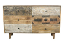 Load image into Gallery viewer, Ben_Hand Carved Indian Wood 6 Drawers Chest_Dresser_ 130 cm Length
