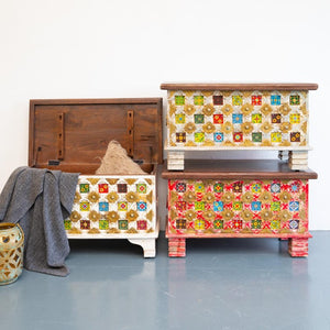 Mira Solid Wood Tile Trunk_Storage Trunk_Bench_80 cm
