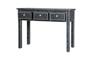 Julieth_Bone Inlay Console Table with 3 Drawers_Vanity Table_130 cm