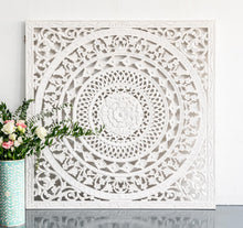 Load image into Gallery viewer, Liza_Wooden Carved Wall Panel_White Washed
