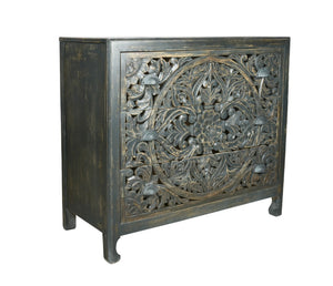 Abby Solid Indian Wood Chest of Drawer_ 100 cm Length