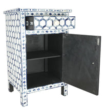 Load image into Gallery viewer, Kim_Bone Inlay Bedside Table with 1 shelf &amp; 1 drawer
