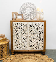 Load image into Gallery viewer, Rorry_Solid Indian Wood Carved 2 Door Cabinet_Dresser_ 90 cm Length
