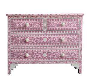 Biel Bone Inlay Chest of Drawers with 4 drawers_ 120 cm Length