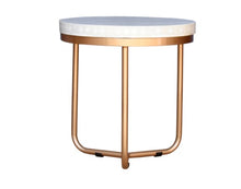 Load image into Gallery viewer, Kane_ Bone Inlay Side Table with Metal Base
