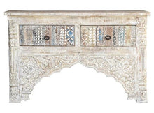 Load image into Gallery viewer, Alfano_Indian Hand Carved 2 Drawer Console Table_Vanity Table_120 cm
