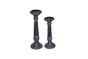 Logan Wooden Candle Holder Set of 2