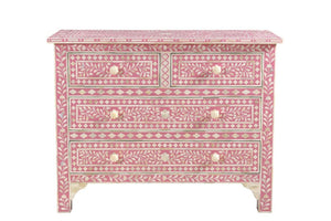 Bernice Bone Inlay Chest of Drawer with 4 Drawers_ 104 cm Length