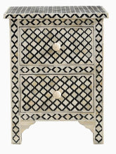 Load image into Gallery viewer, Gow_Bone Inlay Bed Side Table_Moroccan Pattern
