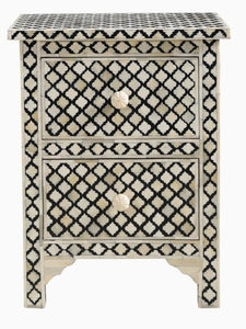 Gow_Bone Inlay Bed Side Table_Moroccan Pattern
