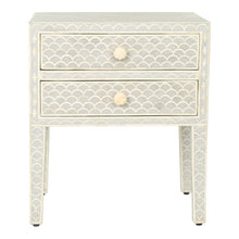 Load image into Gallery viewer, Rose Bone Inlay Bed Side Table with 2 Draweres
