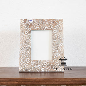 Wheel_ Hand Carved Wooden Photo Frame