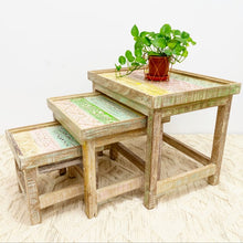 Load image into Gallery viewer, Lyric_Solid Indian Wood Hand Painted Nesting Table Set of 3
