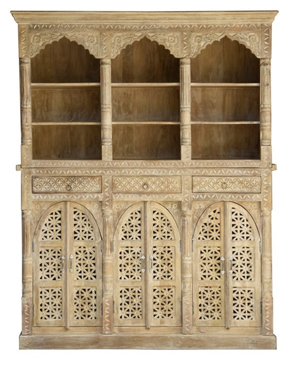 Mira_Hand Carved Wooden Bookshelf_Bookcase_Display Unit