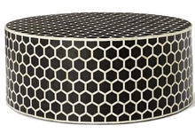 Load image into Gallery viewer, Harper_ Bone inlay Round Coffee Table in Black Color_100 Dia cm
