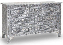 Load image into Gallery viewer, Gabrielle Mother of Pearl Inlay Chest of Drawer with 7 Drawers_ 150 cm Length
