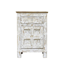 Load image into Gallery viewer, Raima Hand Carved Solid Indian Wooden Bedside Table
