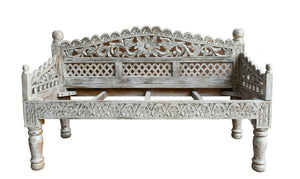 Scott Wooden Hand Carved 3 Seater Sofa with Cushion