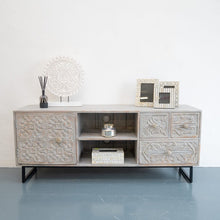 Load image into Gallery viewer, Cora Hand Carved TV Console Table_Media Cabinet_TV Cabinet
