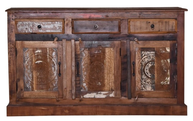 Frida_Hand Carved Wooden Side Board_Buffet_Cabinet_135 cm