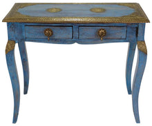 Load image into Gallery viewer, Nathan_Solid Indian Wood Brass inlaid console table_Vanity Table_95 cm
